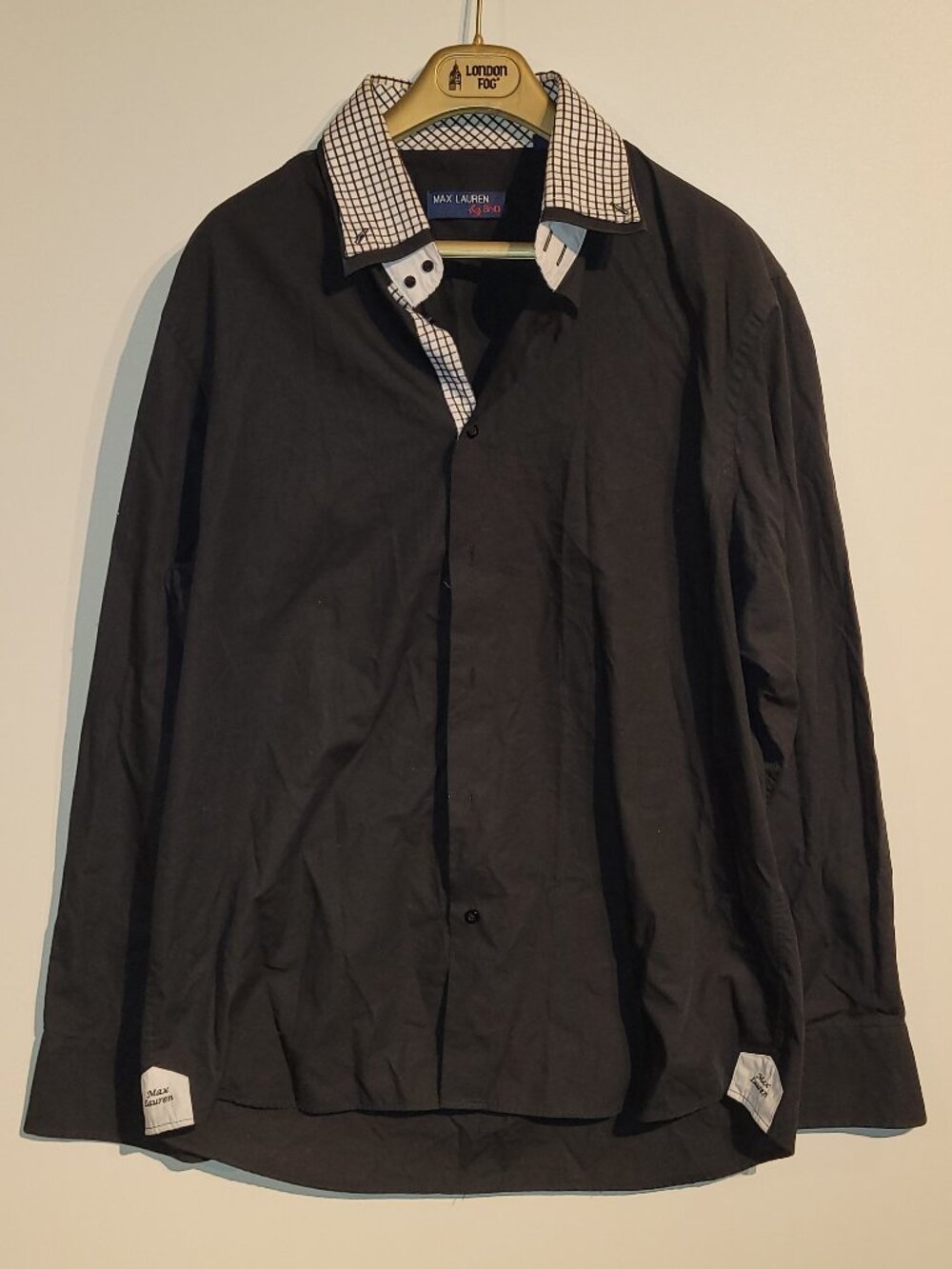 Max Lauren by Brio Men's Black Dress Shirt